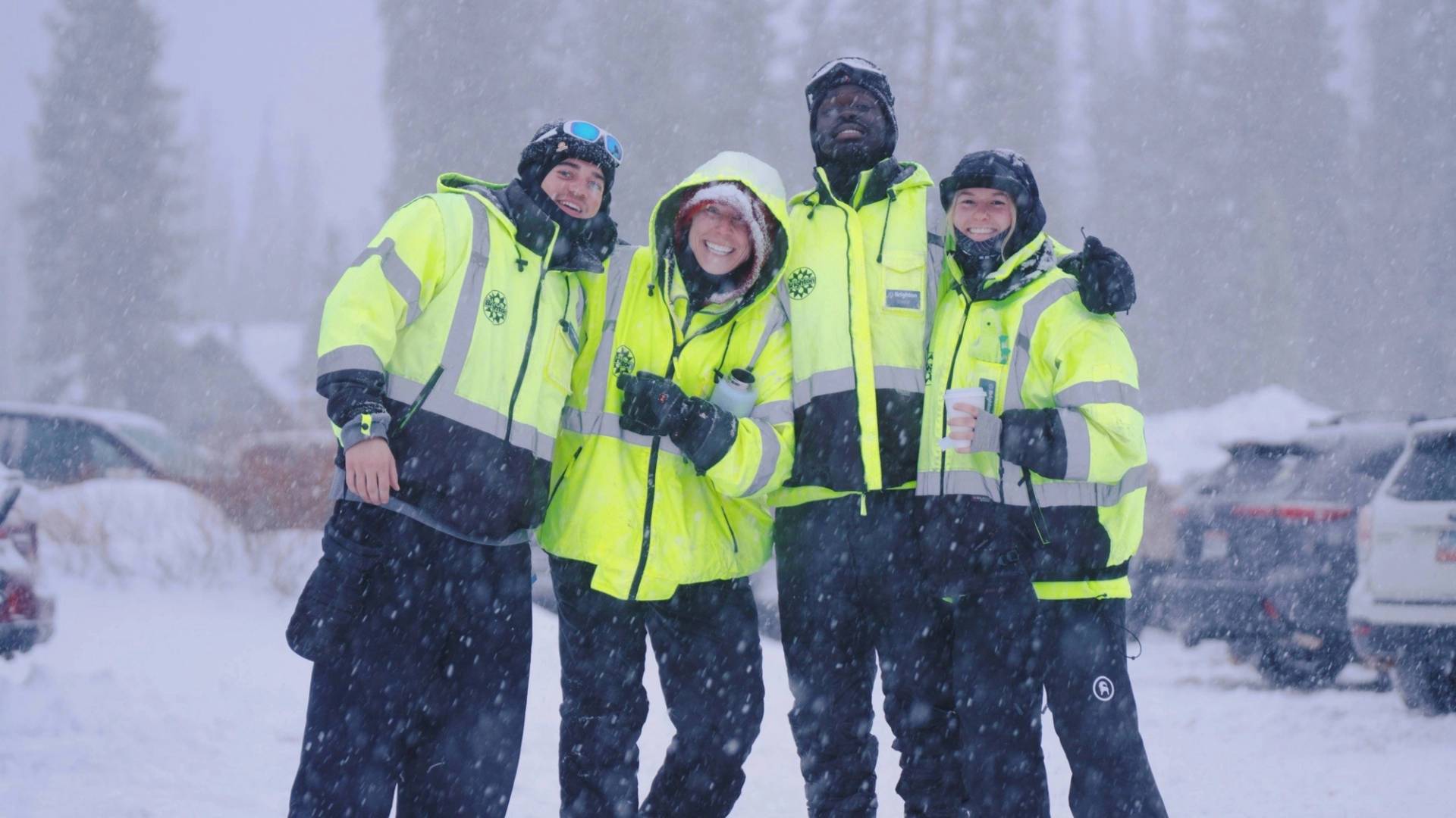 Group of Brighton employees in the parking lot