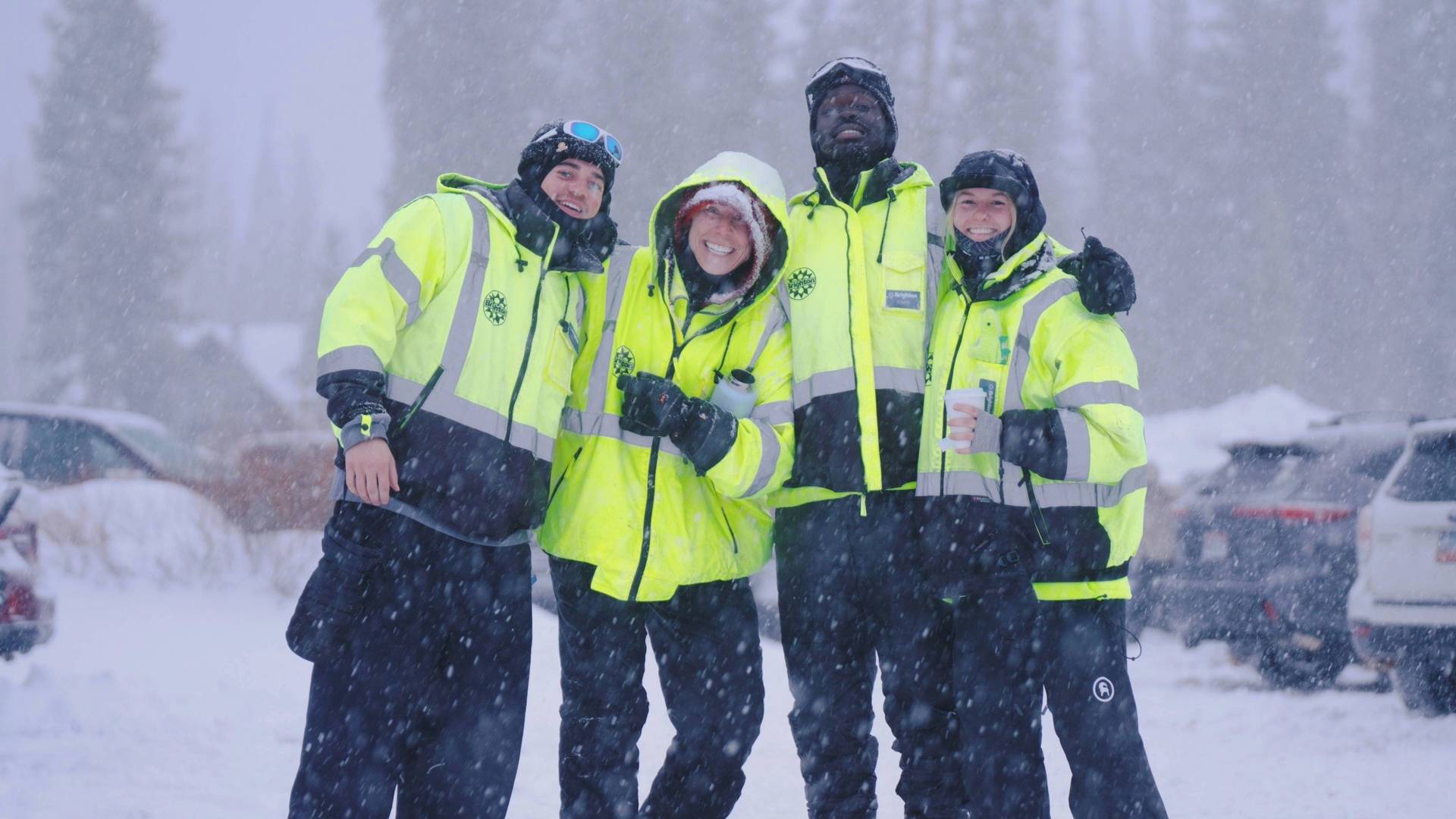Group of Brighton employees in the parking lot