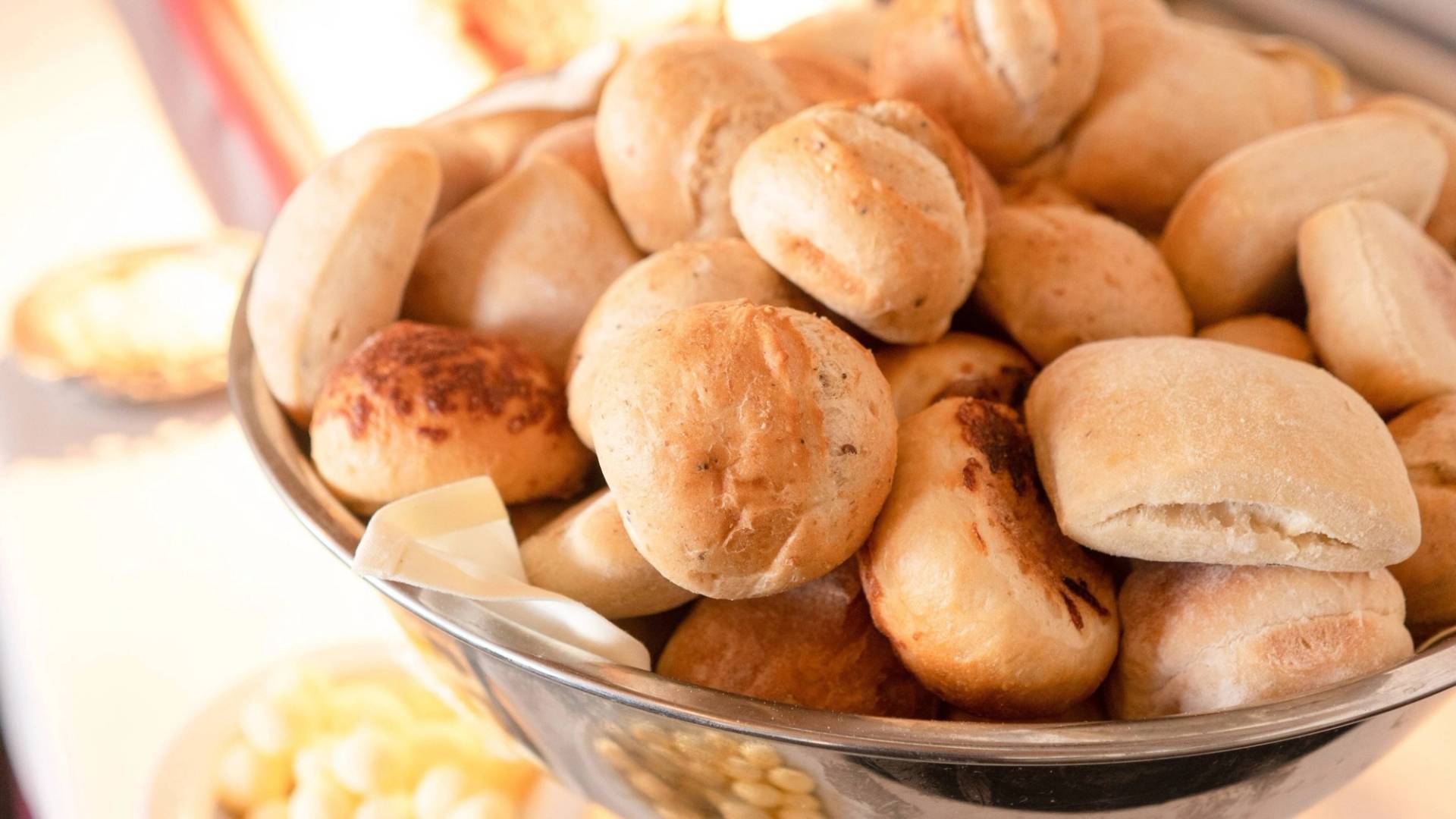 Bread rolls at Thanksgiving dinner at Brighton Ski Resort in Utah