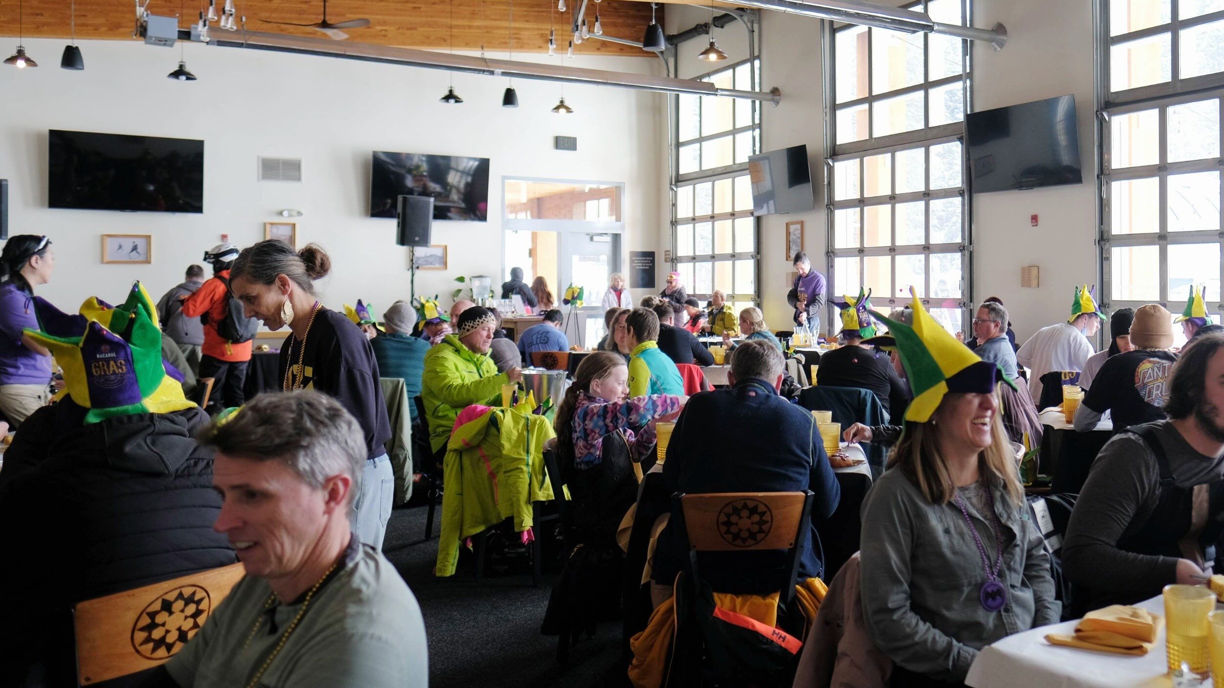 Crowd at the Milly Chalet for Mardi Gras at Brighton Resort