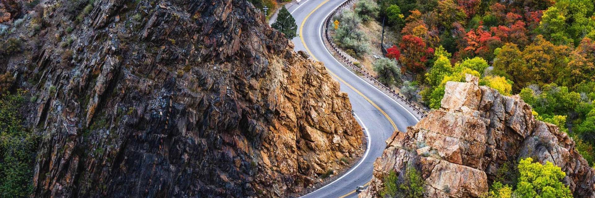 Scenic drone view of Big Cottonwood Canyon