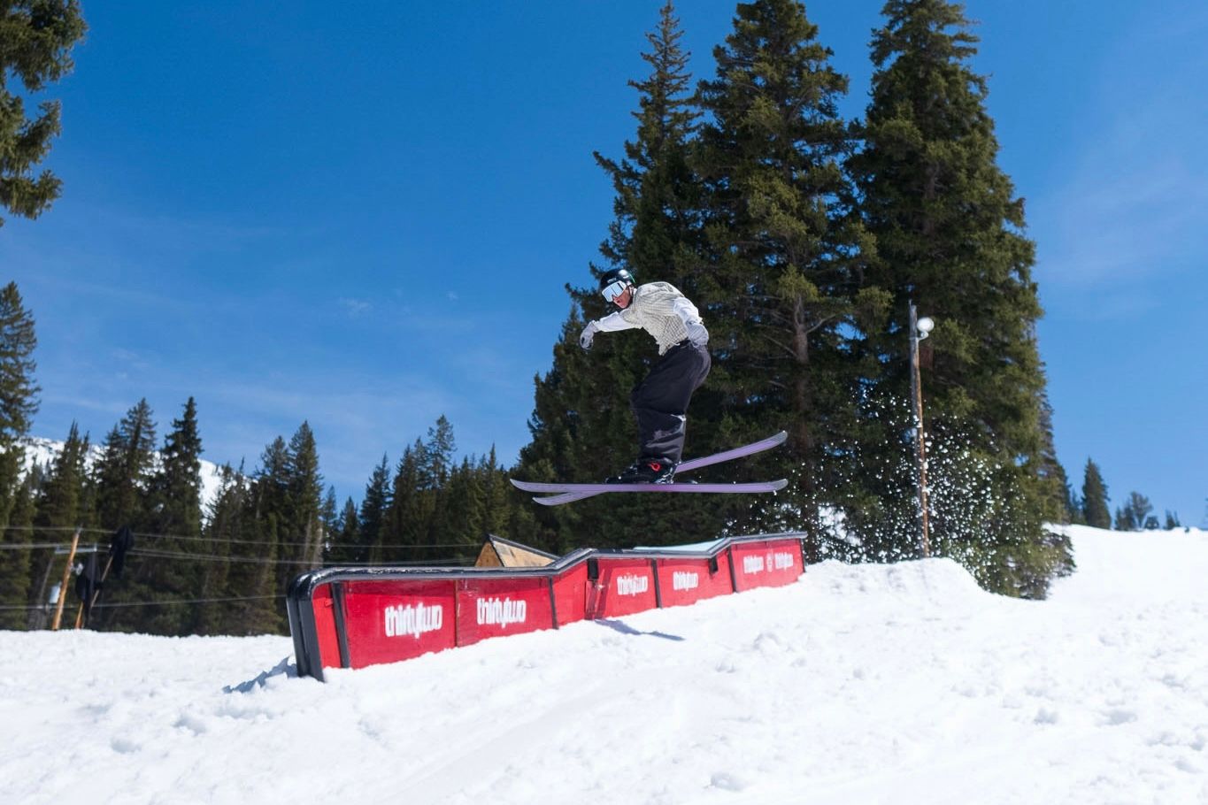 Skier spring skiing at Brighton Resort in Utah