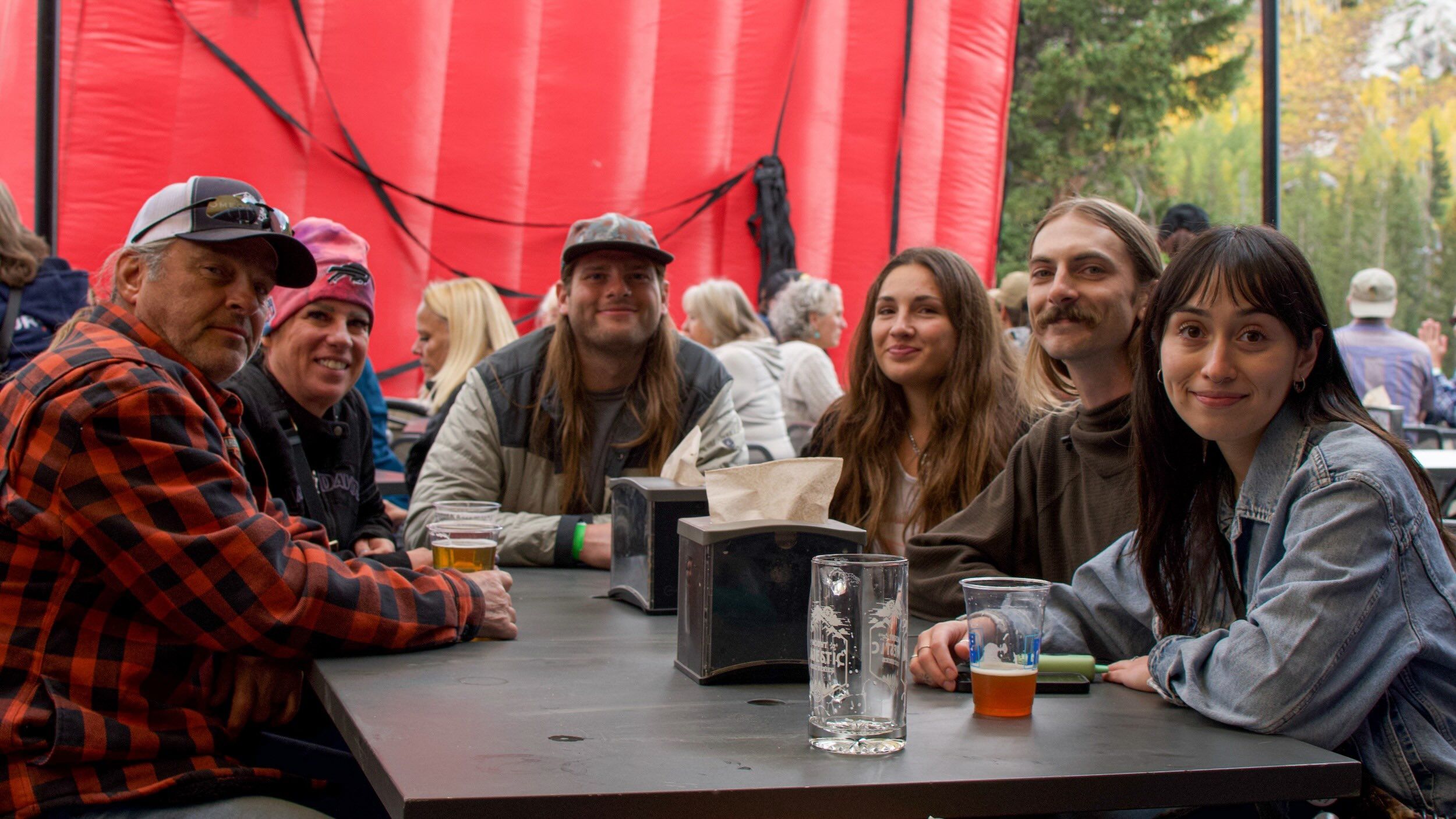 Family and friends enjoying beer at the Not Oktoberfest at Brighton Resort in the summer