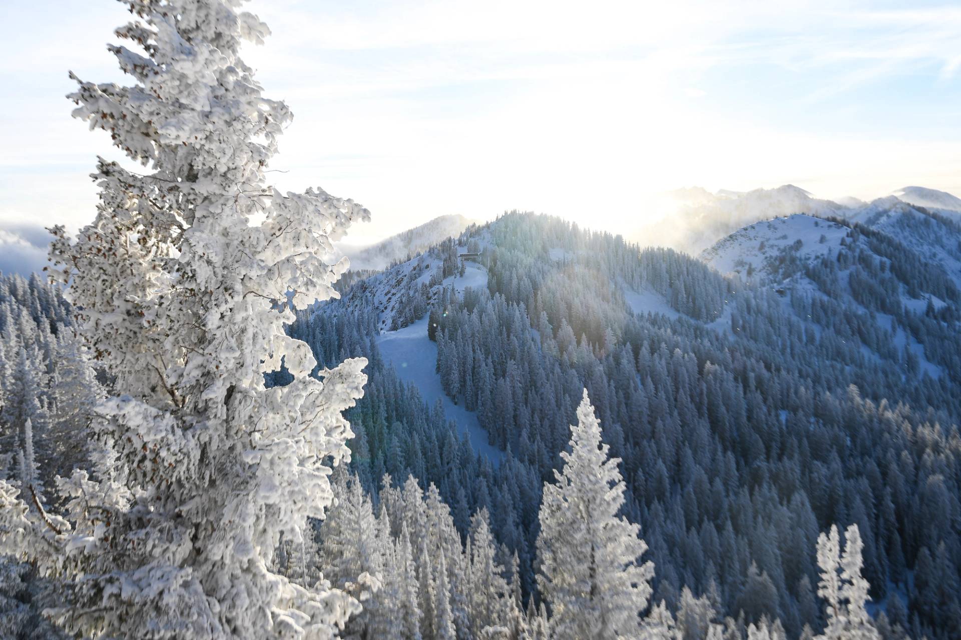 Landscape sunrise view at Brighton Ski Resort