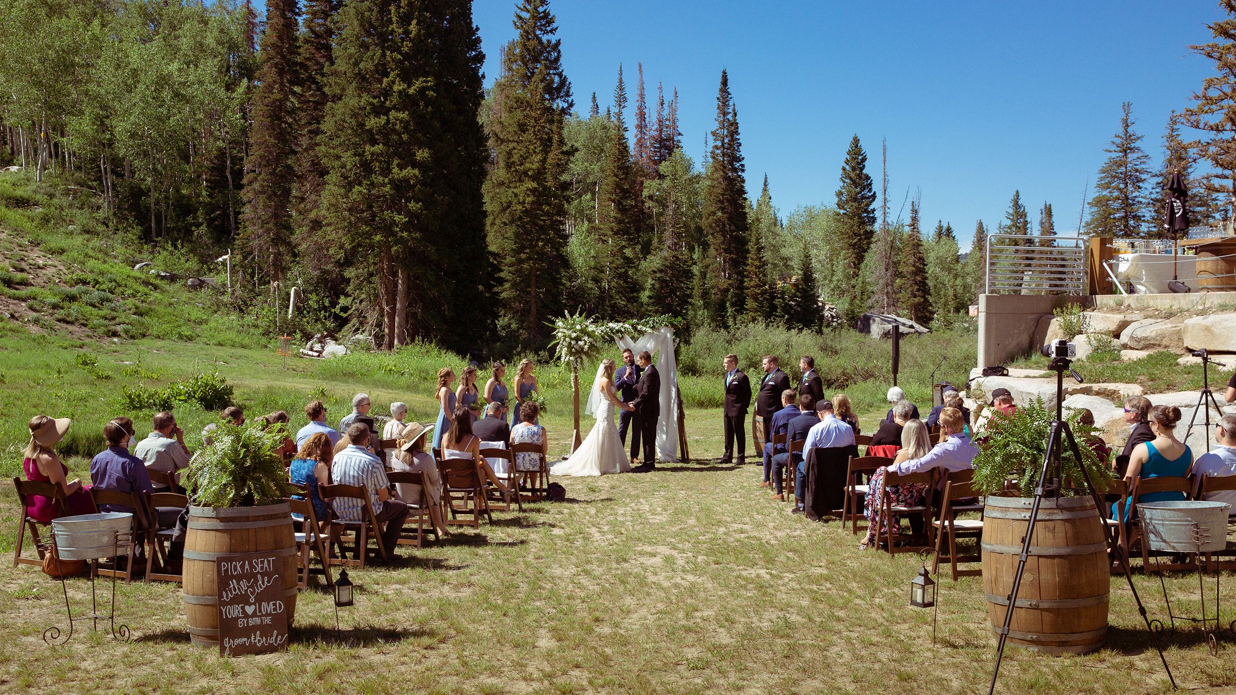 Wedding ceremony at Milly Chalet