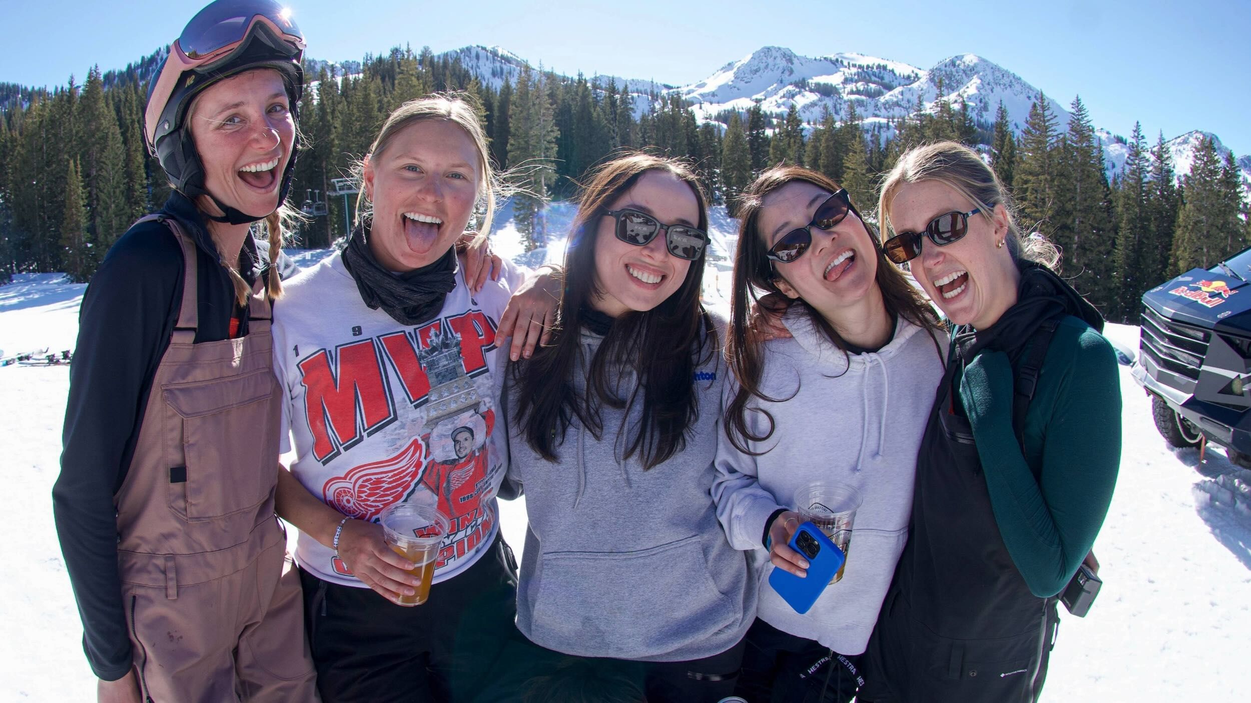 Group of friends at the Sidewinder in Brighton, Utah
