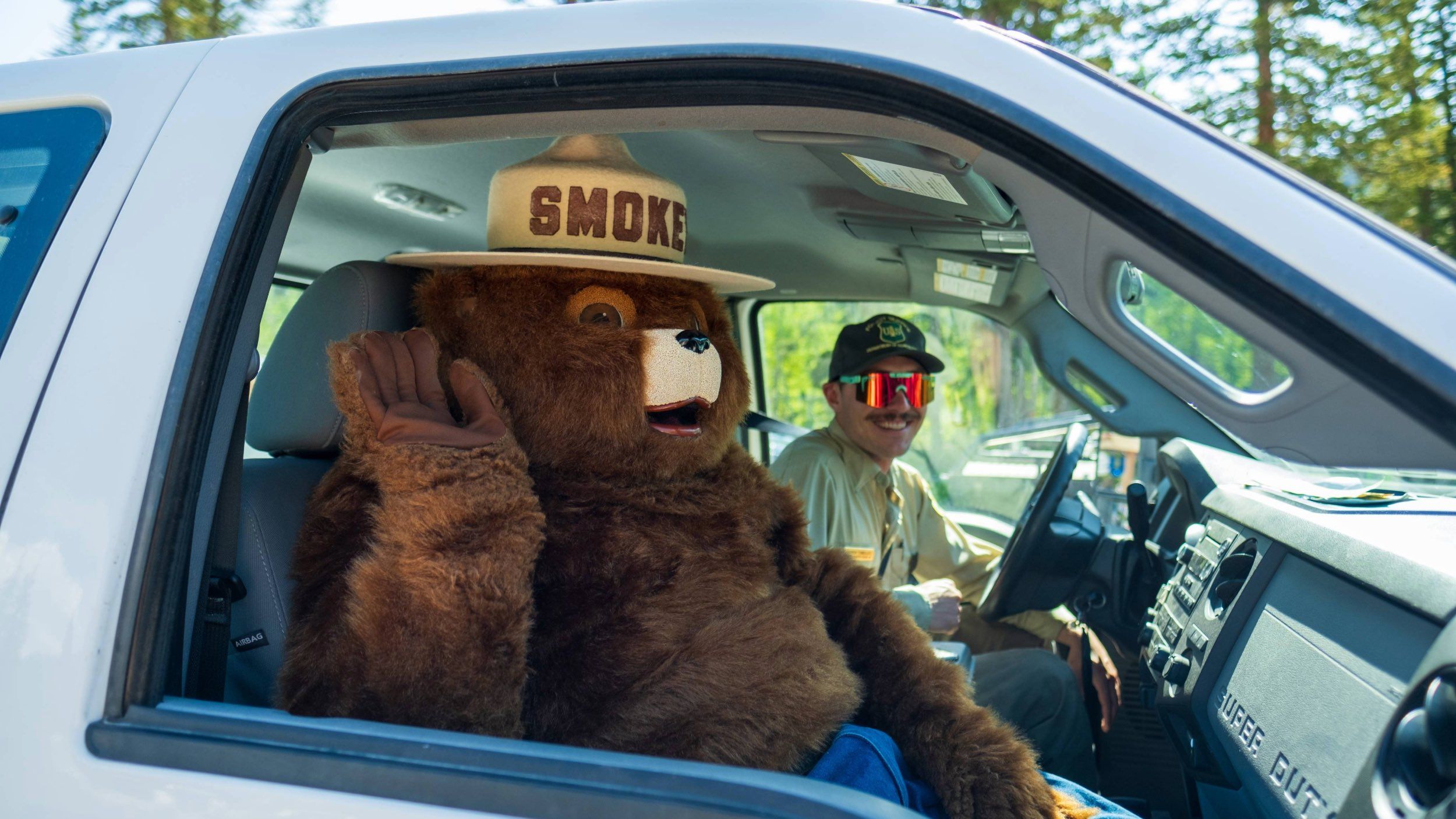 Smokey the bear during the 4th of July Parade at Brighton Resort