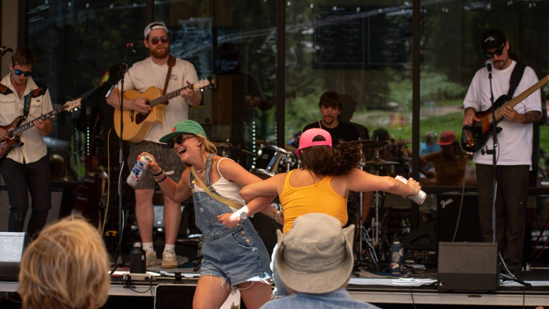 Friends dancing at the weekend BBQ at the Alpine Rose at Brighton
