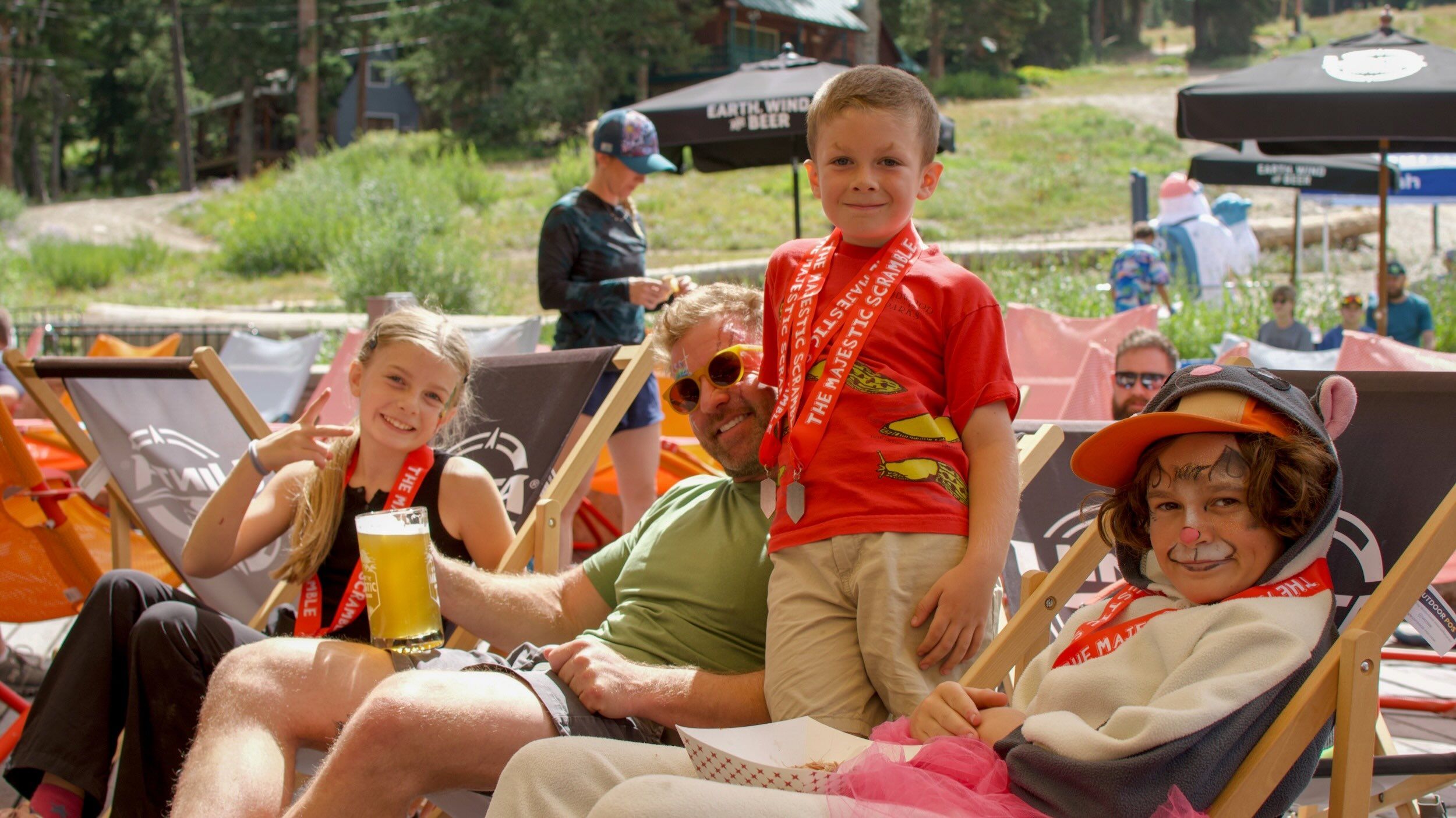 Family hanging out at the Majestic Scramble at Brighton Resort in the summer