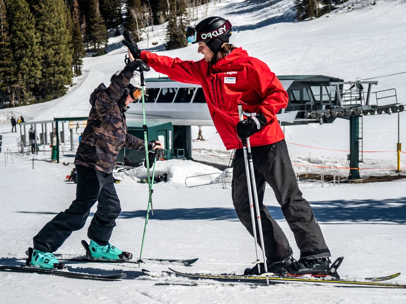 Kid in Brighton Ski School lesson in Utah