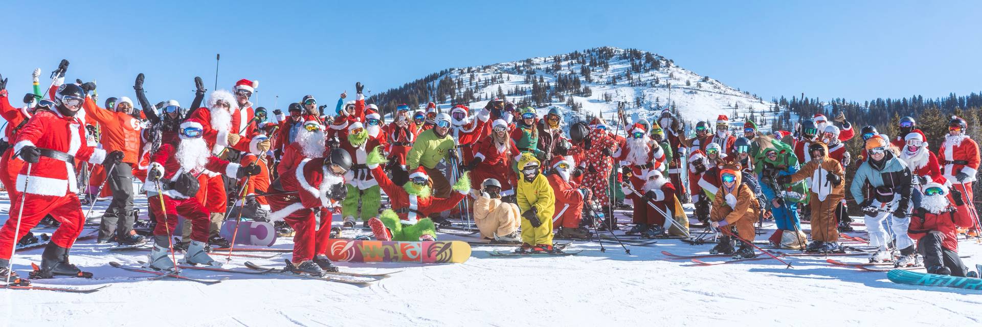 Santa run at Brighton Ski Resort