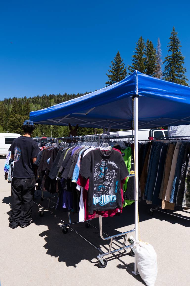 Vender selling at the BCC Flea Market at Brighton Resort in the summer in Utah