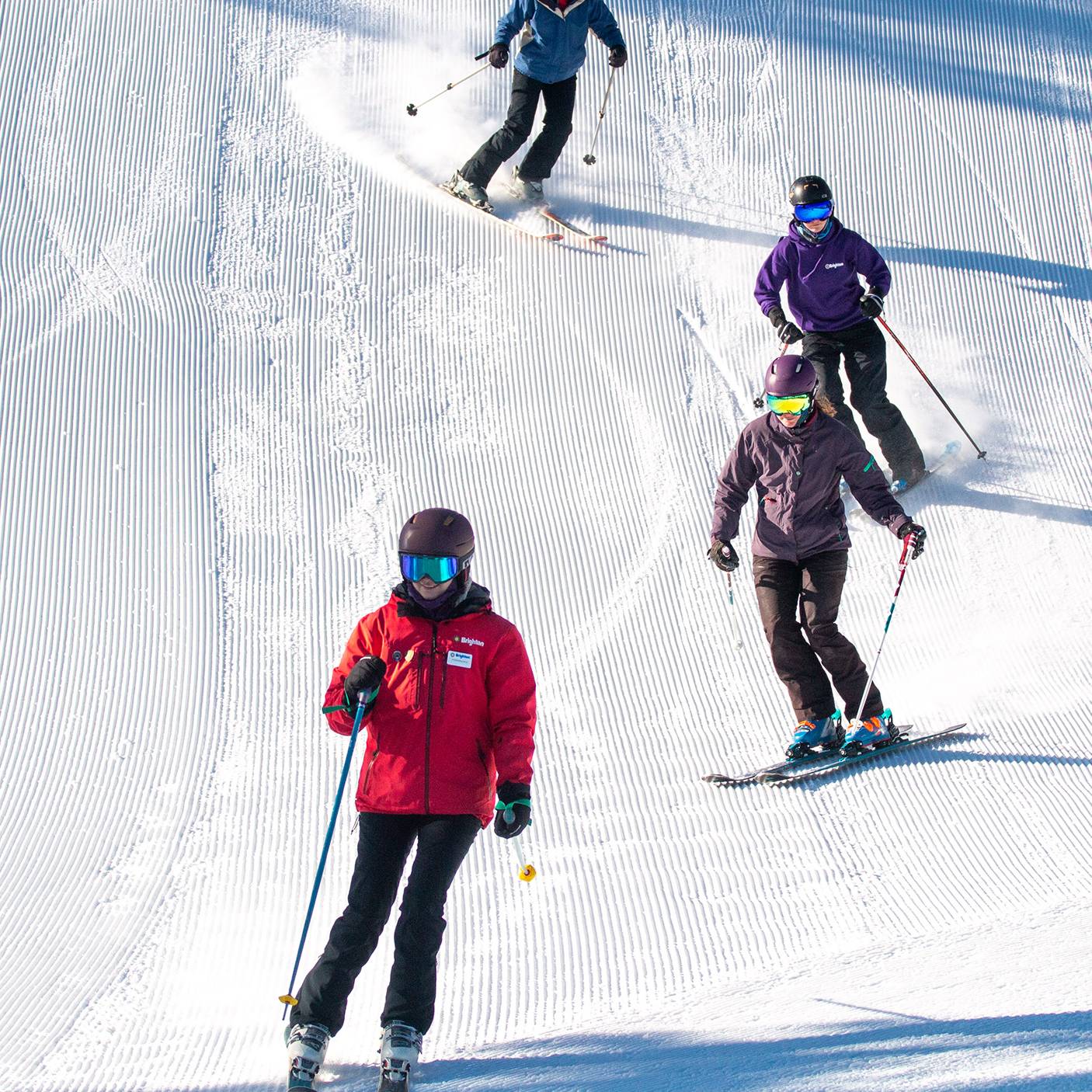 Brighton ski school instructor during group lesson