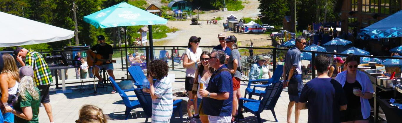 crowd of people on patio