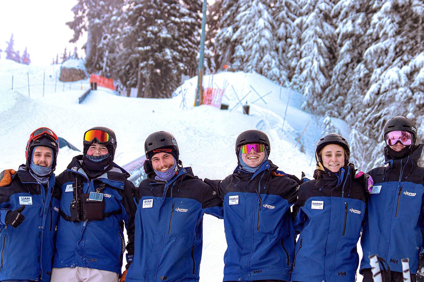 Terrain Parks staff posing for a picture.