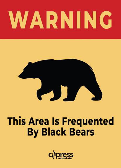 Warning, this area is frequented by black bears