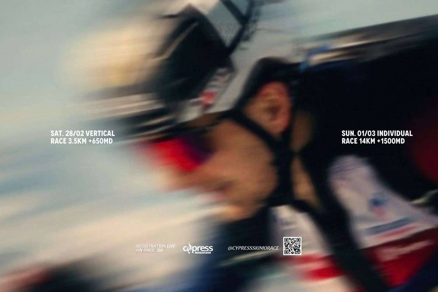 A Ski Mountaineering Athlete competes in a high speed race