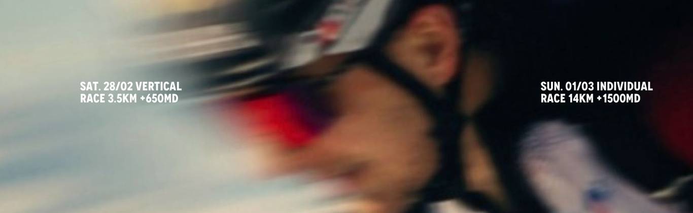 A Ski Mountaineering Athlete competes in a high speed race