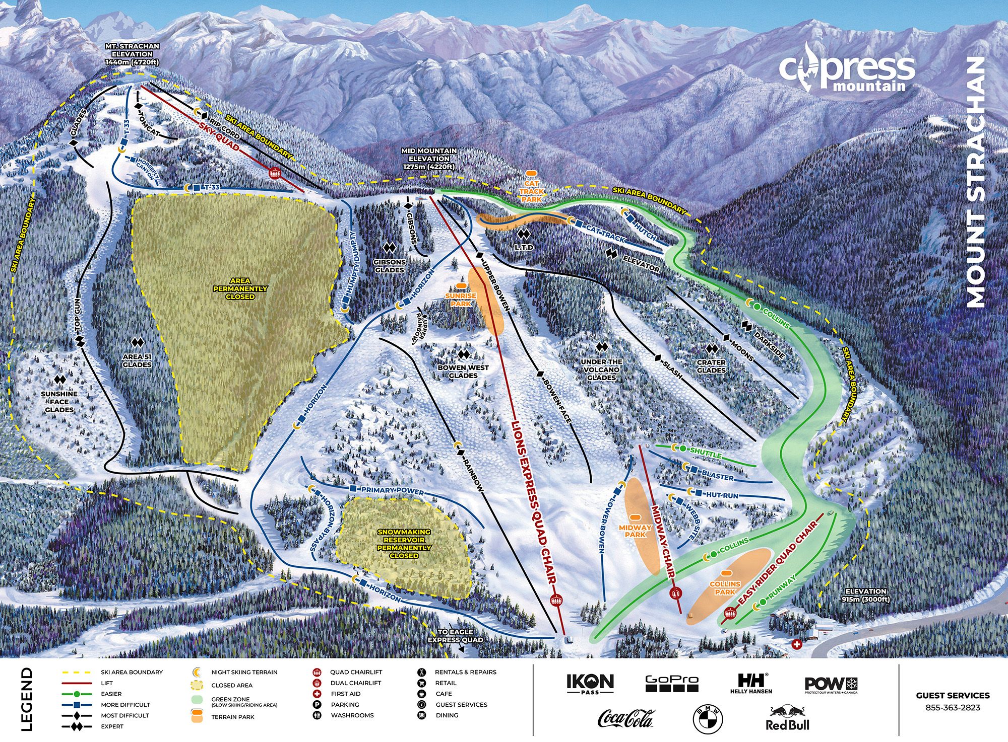 Downhill Trail Map - Strachan Mountain