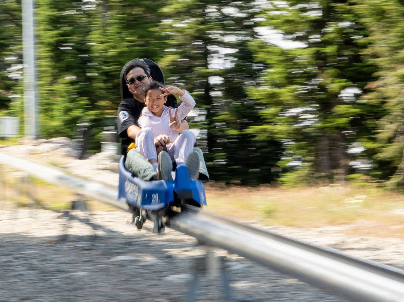 guest experiencing the eagle coaster on cypress mountain