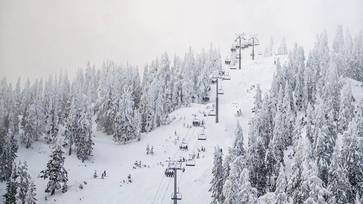 A chairlift in winter.