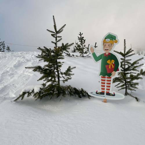 elves hidden on the slope