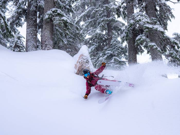 skier pink outfit