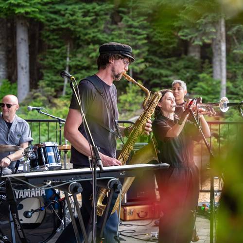 Panda Conspiracy band playing at Milwaukee Lodge