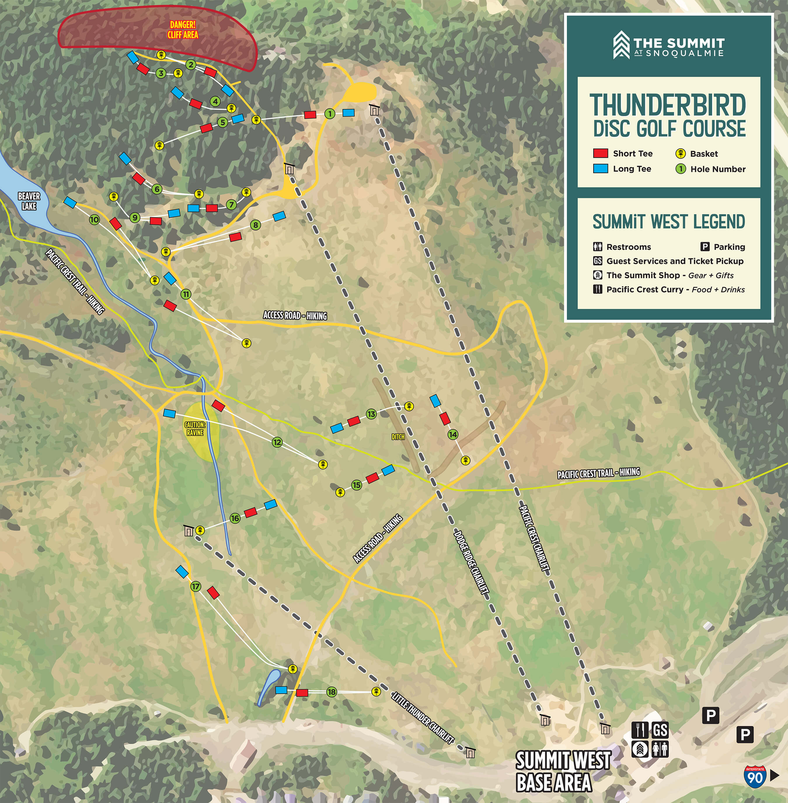 Thunderbird Disc Golf Course Map
