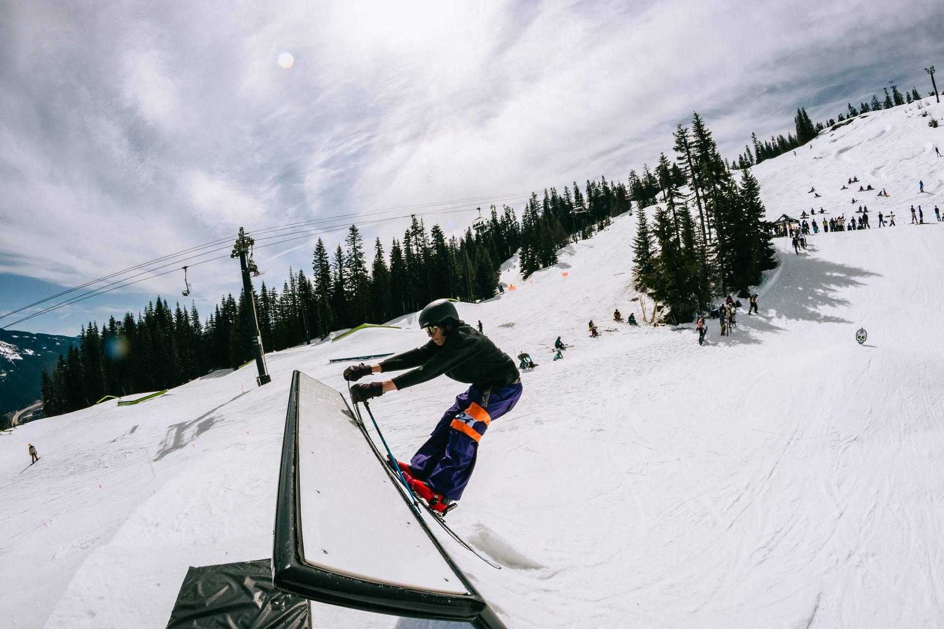 skier nosegrab quarter pipe parks