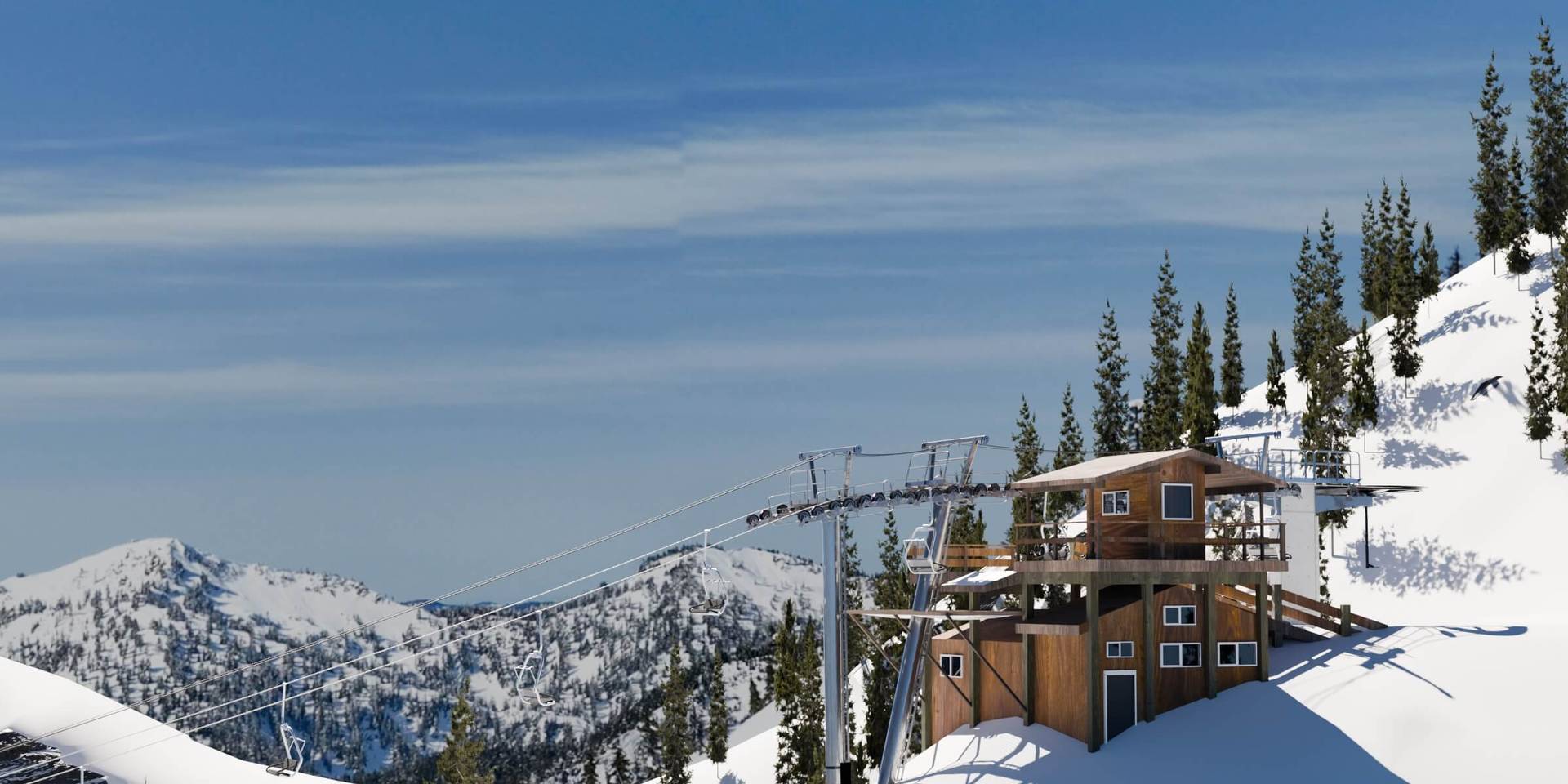 Rendering of the top of Edelweiss Triple Chairlift