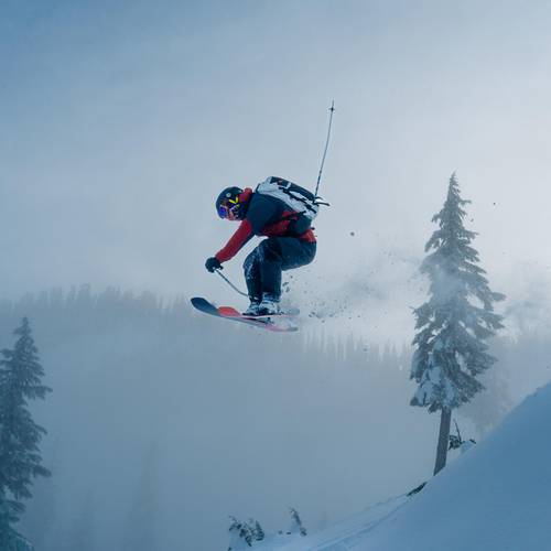 skier catching air at Alpental