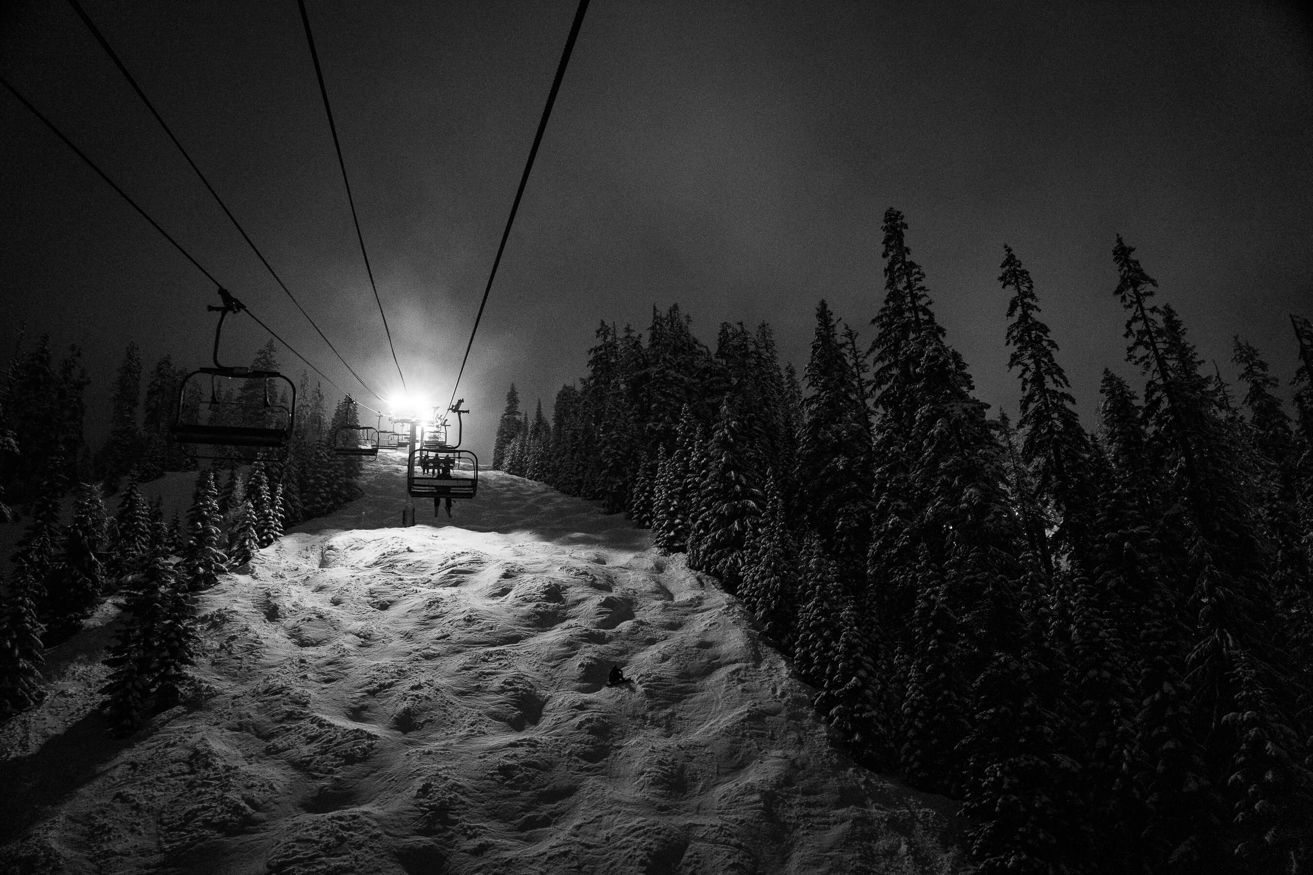 night skiing at Silver Fir