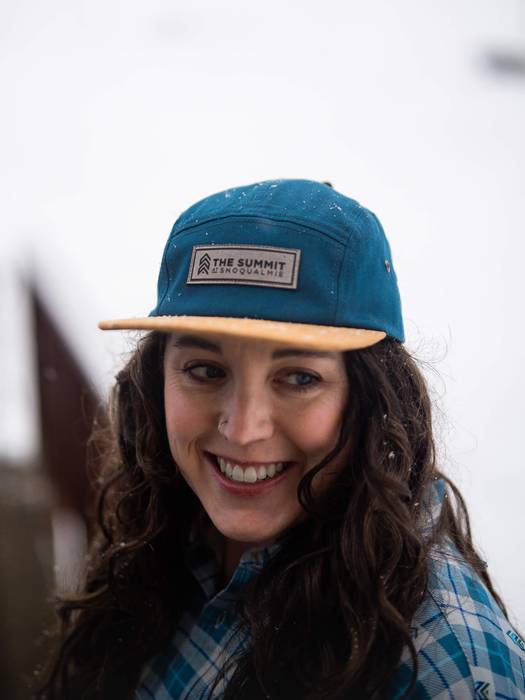 girl wearing summit hat
