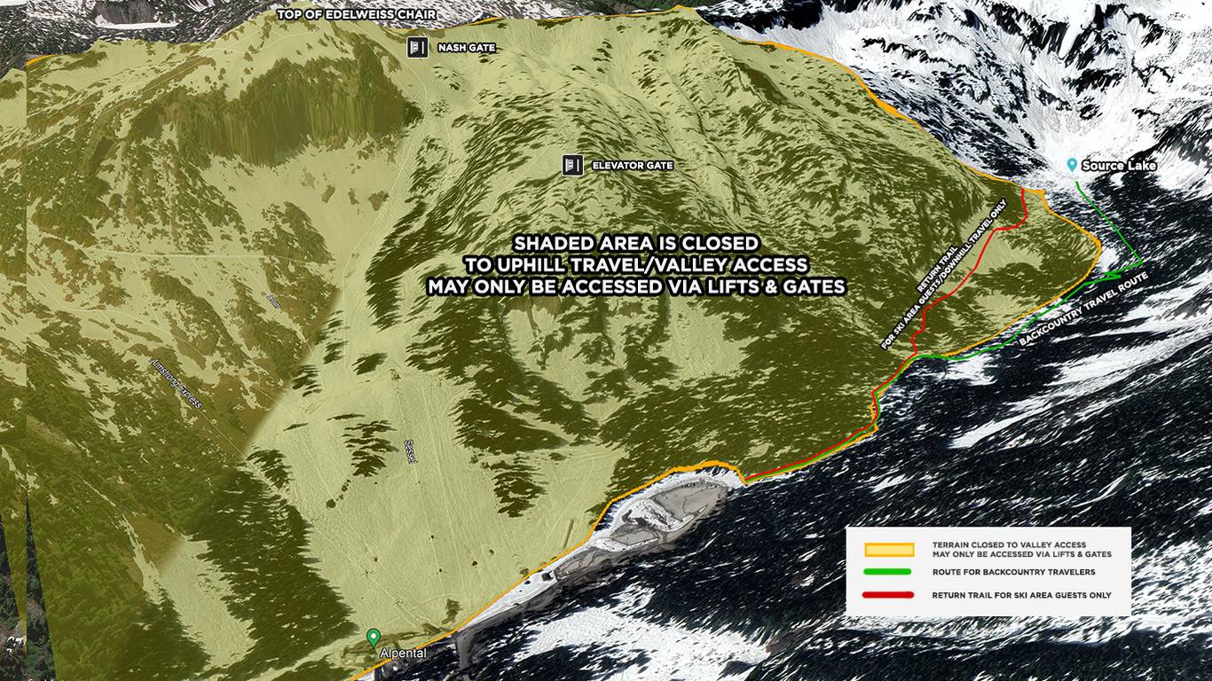 alpental valley map closed for uphill travel