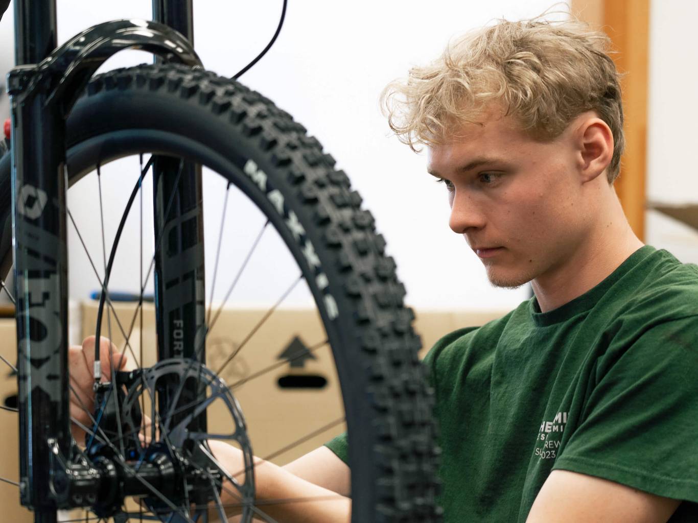 staff member with bike