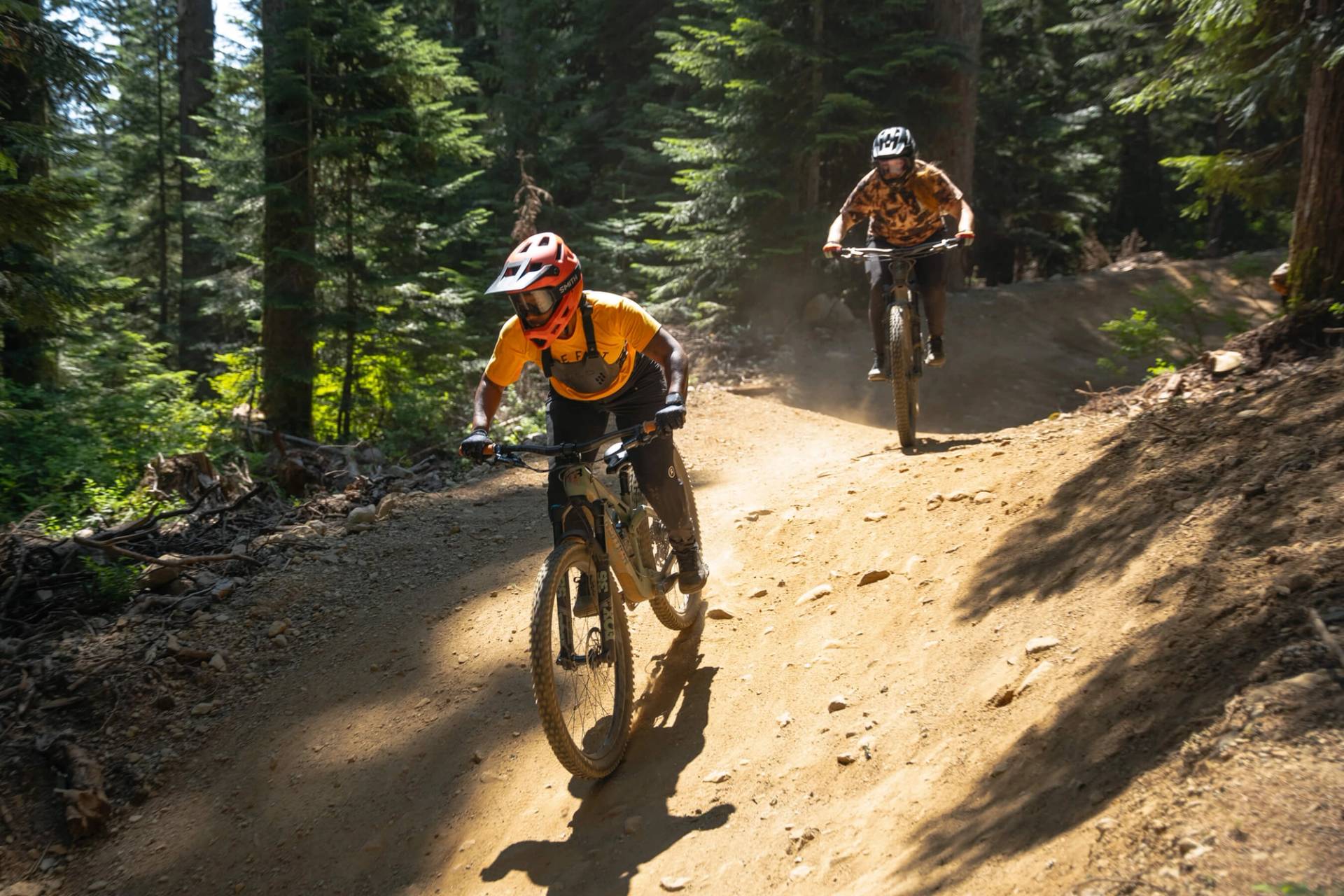friends on bikes on sunny day