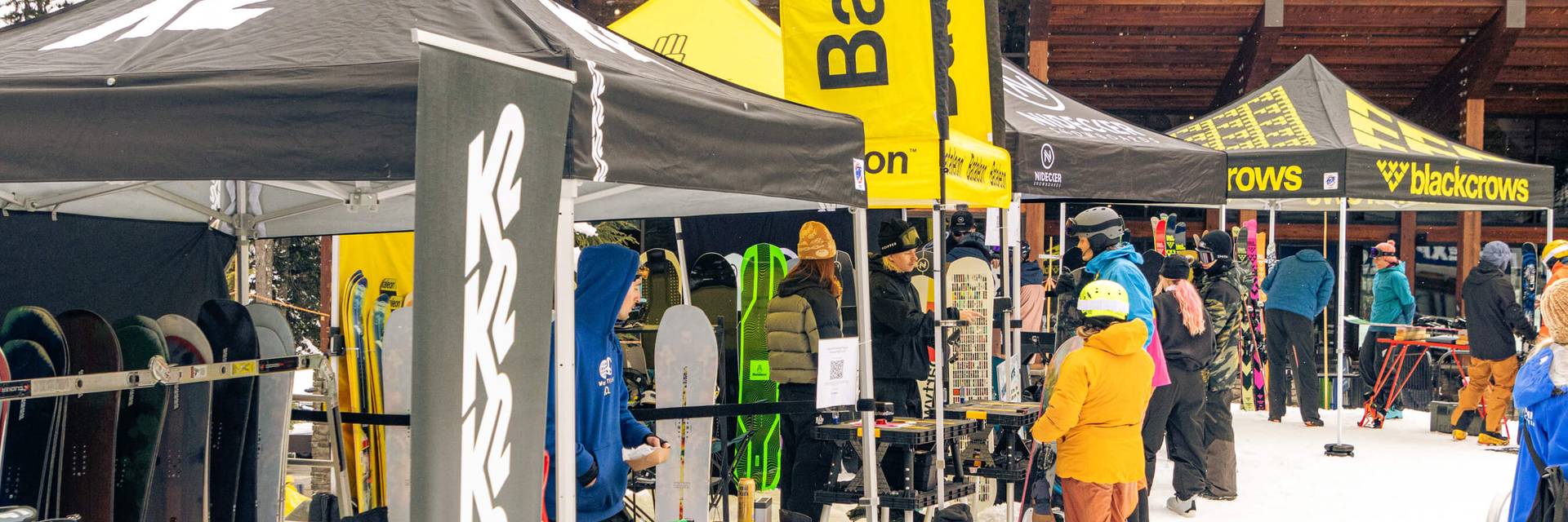 booths in front of silver fir lodge for demo nights