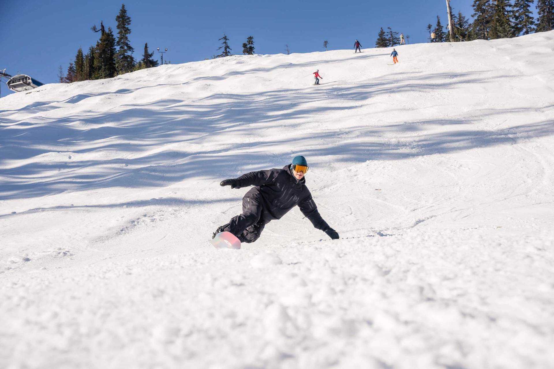 burton step on snowboarder