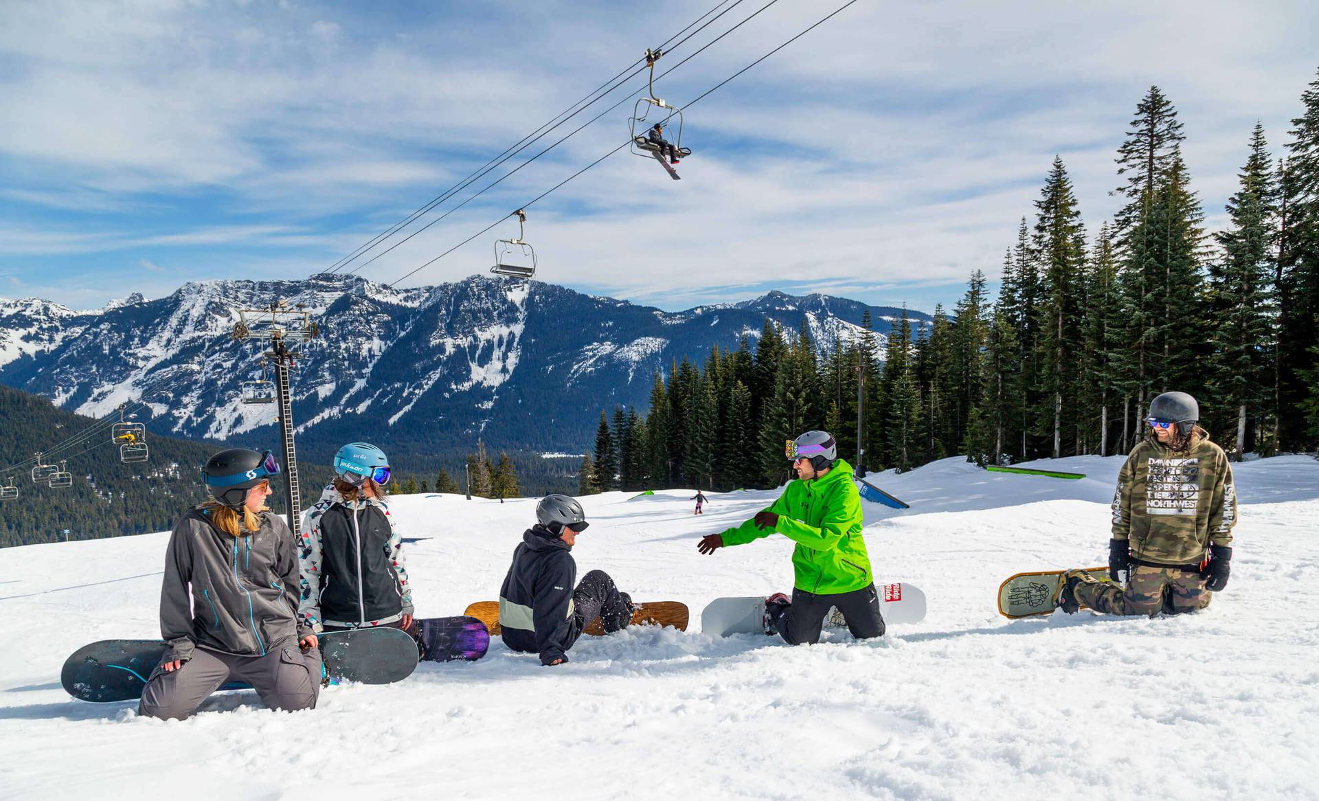 adult snowboard group lesson