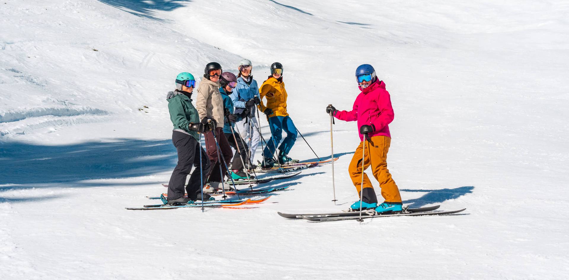 group of clinic participants with coach