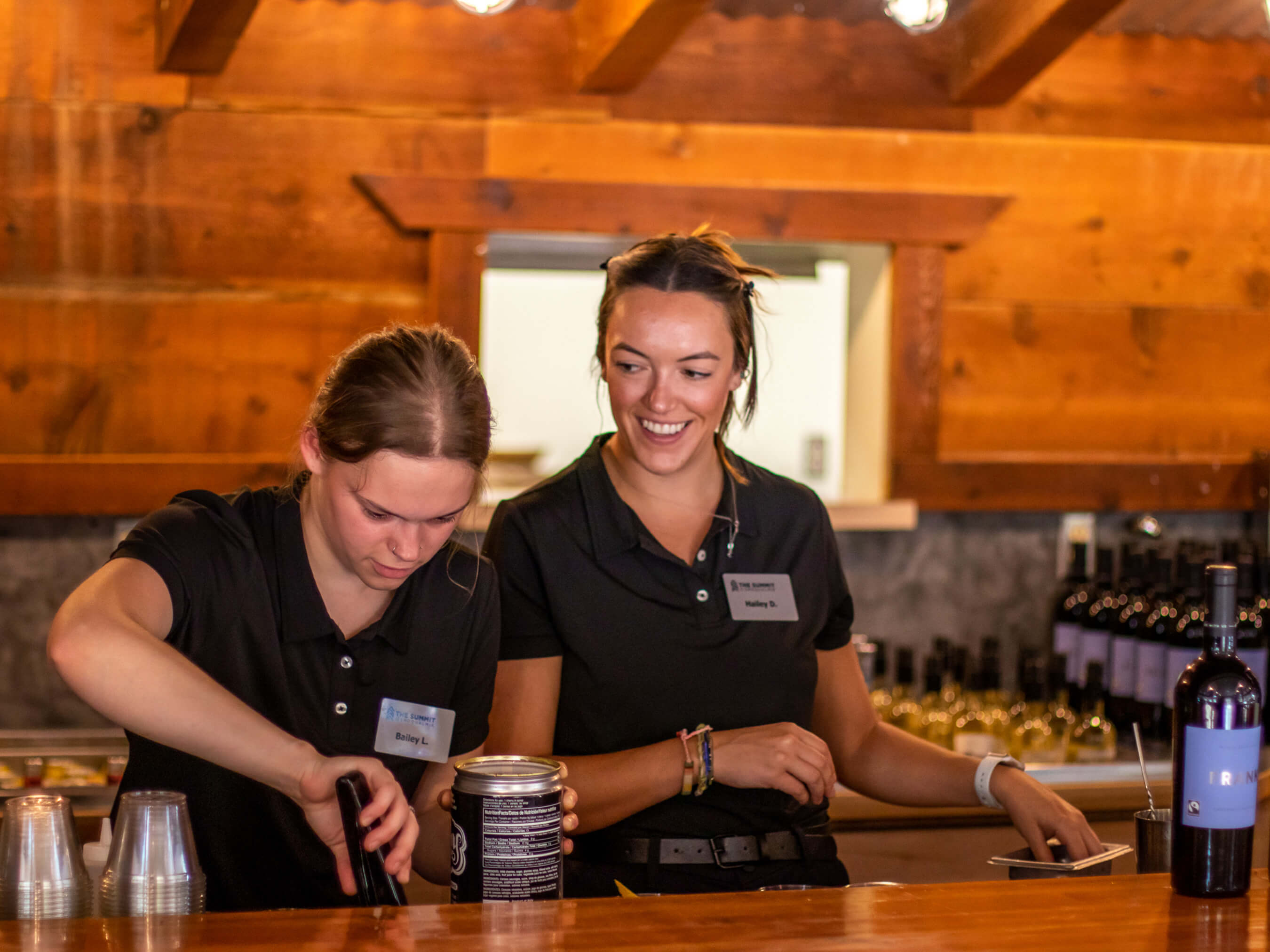 staff serving drinks
