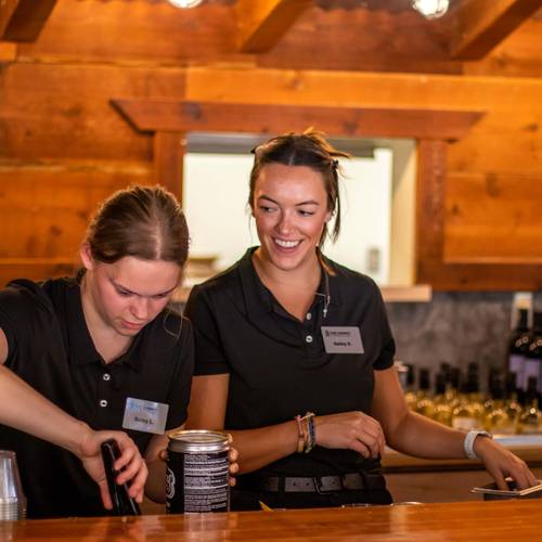 staff serving drinks