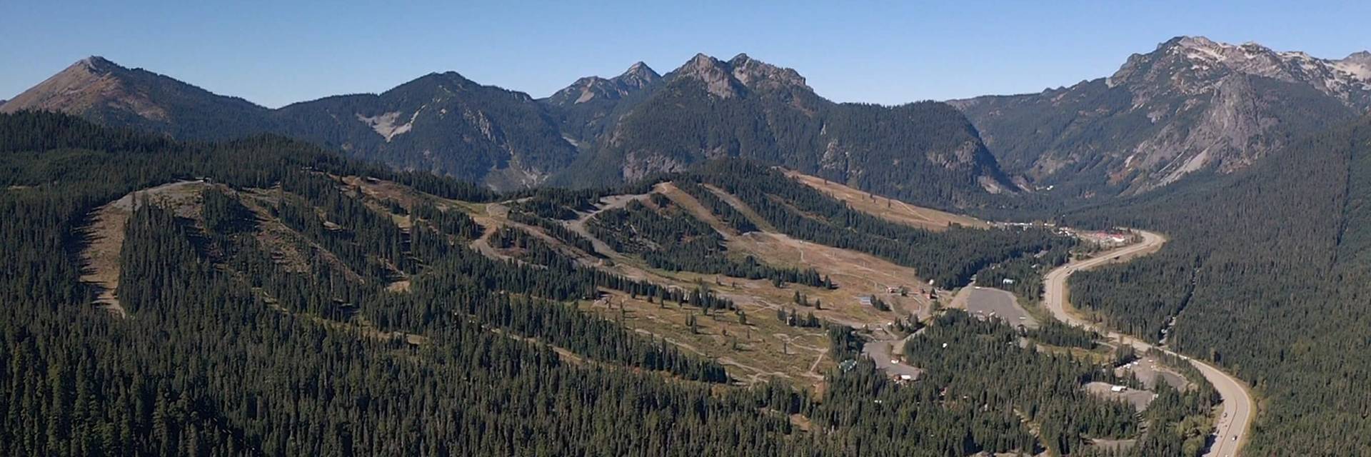 drone image of summit central in the summer