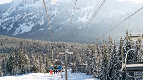 skiers on Silver Fir Express