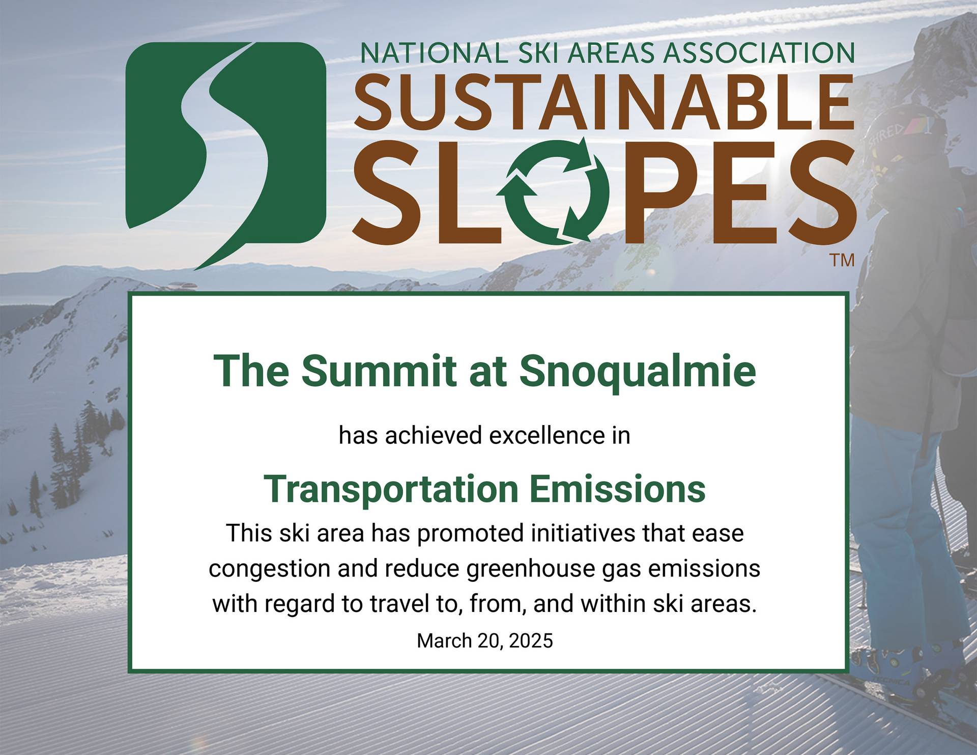 NSAA badge - transportation emissions