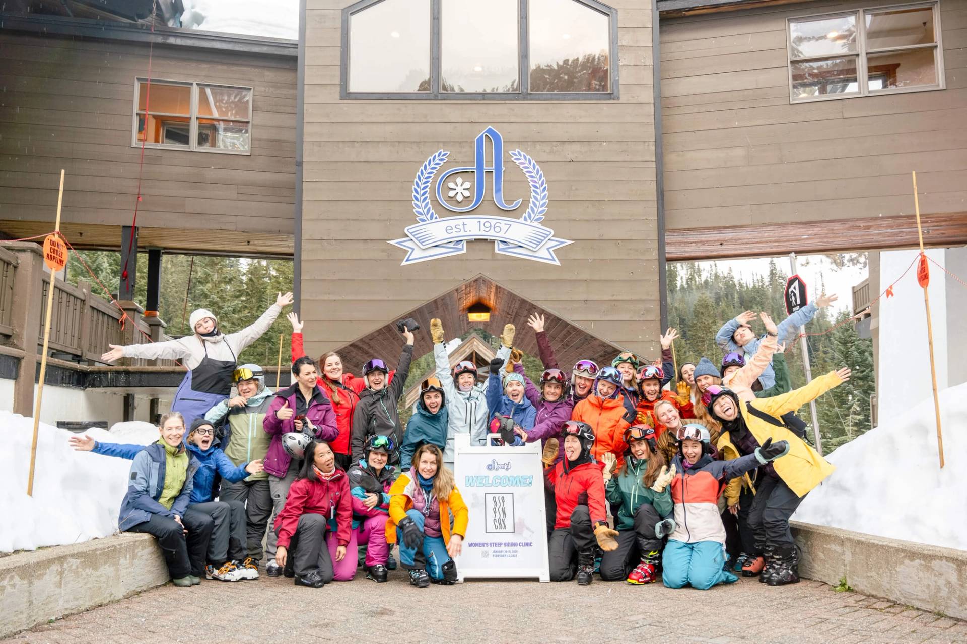 group photo in front of Alpental A