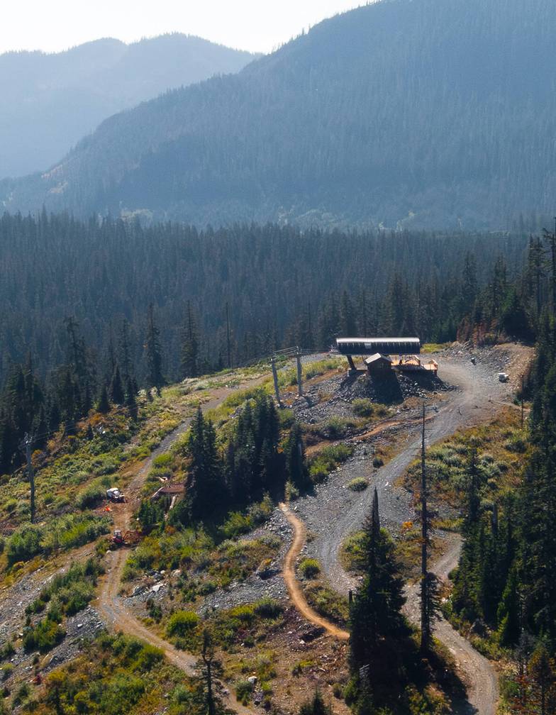 drone image of Silver Fir top terminal at summer