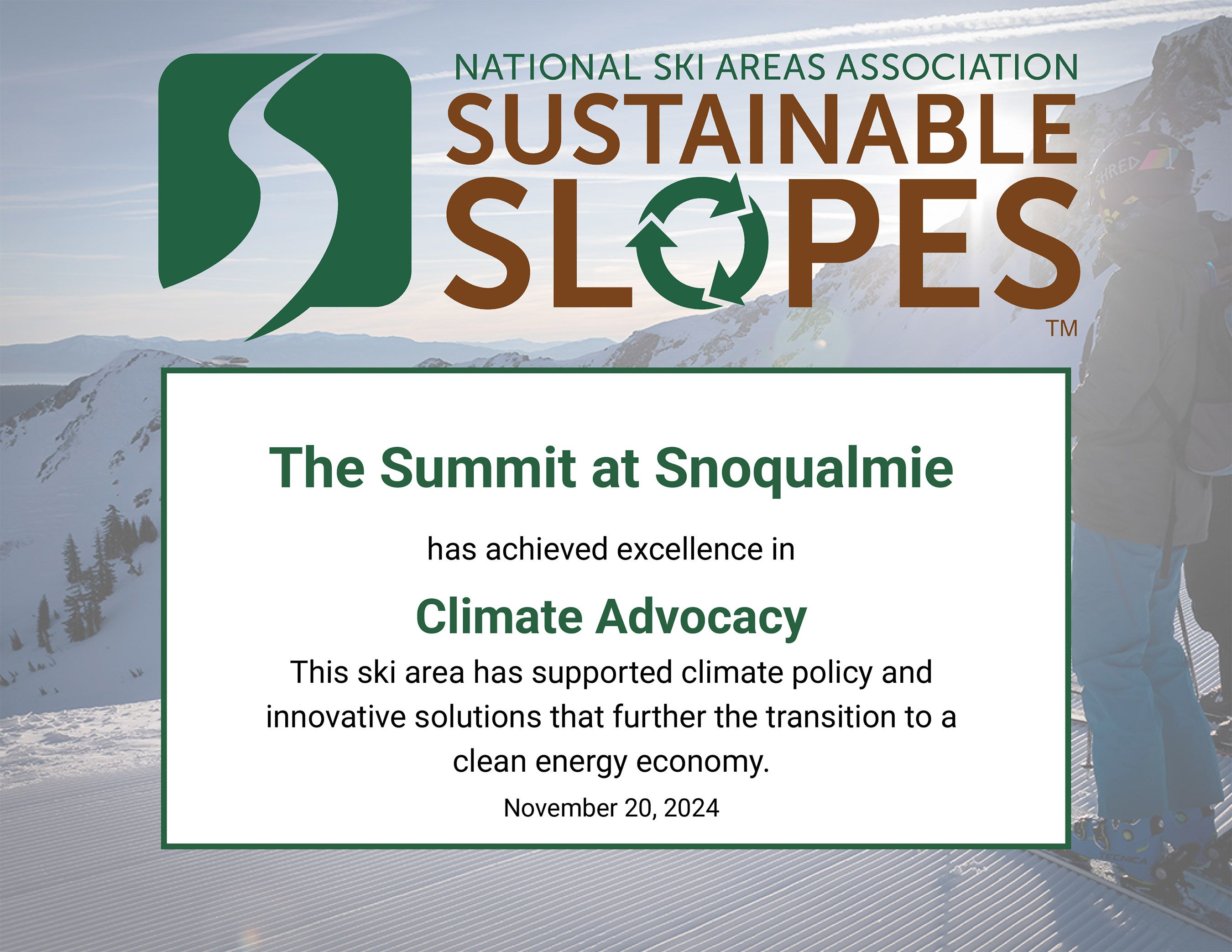 NSAA badge - climate advocacy