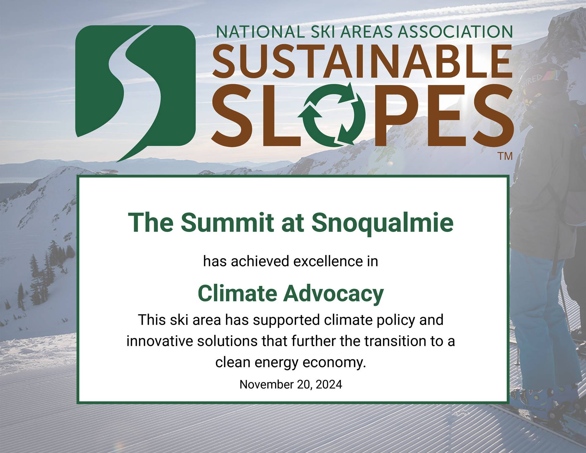 NSAA badge - climate advocacy